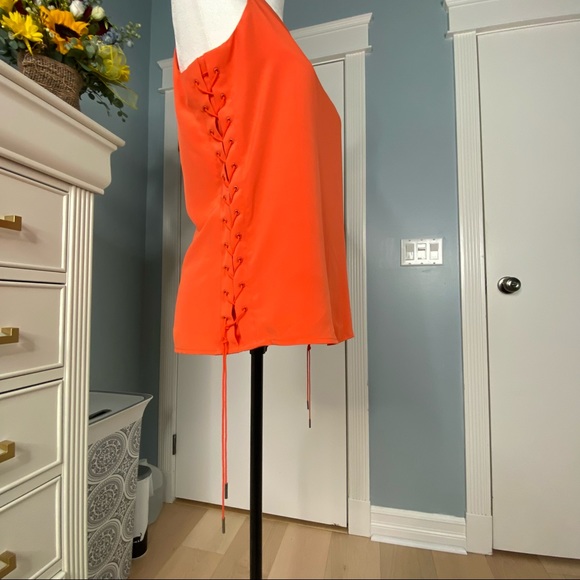Ralph Lauren Orange Sleeveless Shoelace Stitch Top - Picture 5 of 10